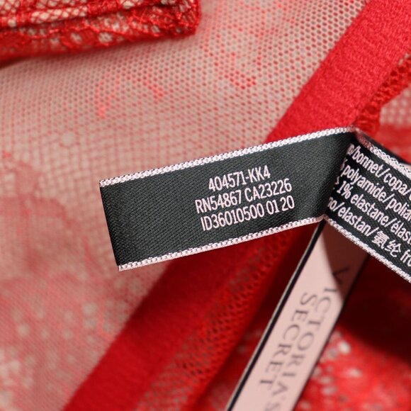 Victoria's Secret Bustier Size 32D Red Very Sexy Lace Underwire NEW - Picture 10 of 11